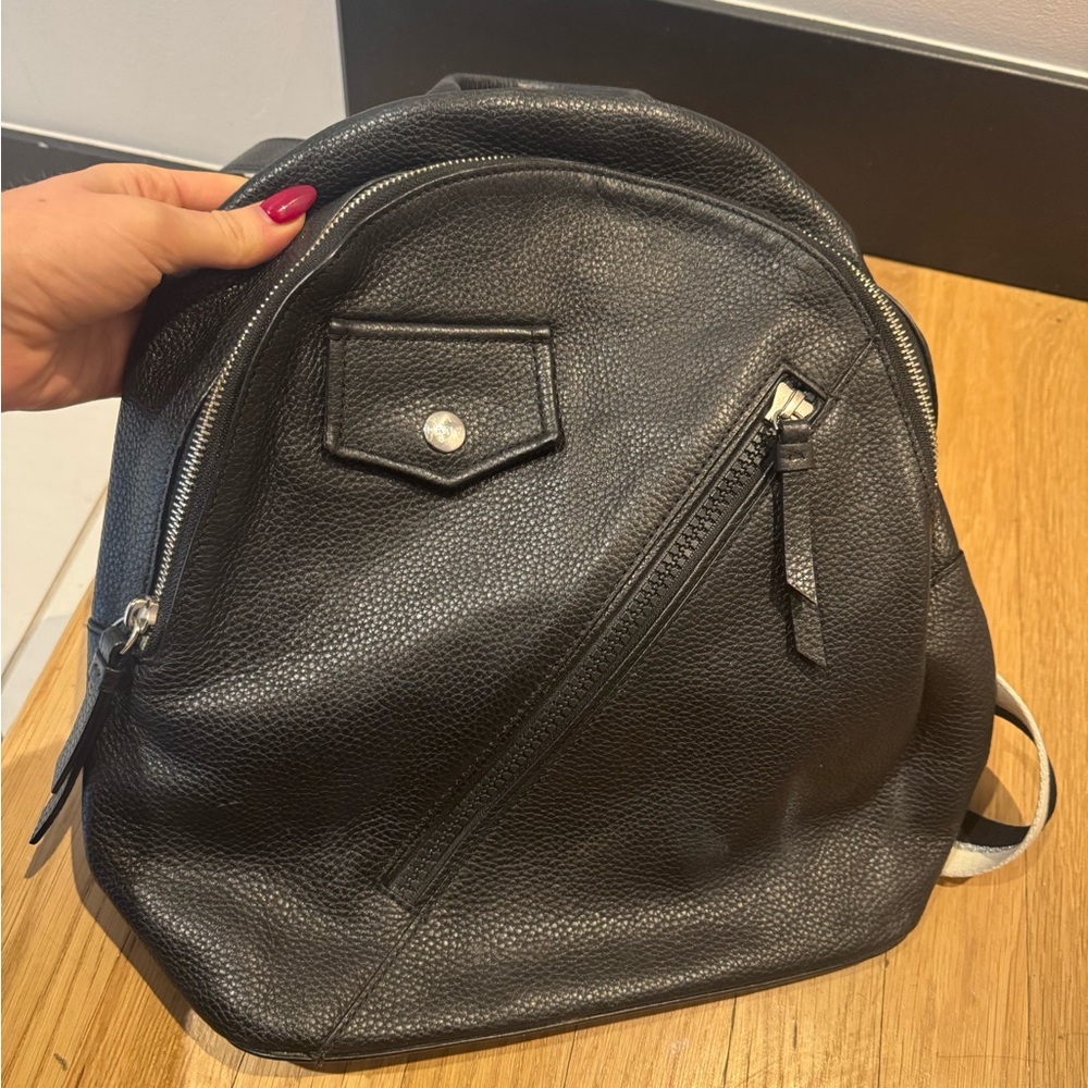 DKNY Black real Leather Backpack
